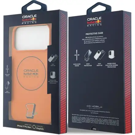 Red Bull Silicone Blue Ring MagSafe Zadní Kryt pro iPhone 17 Pro Max oranžový