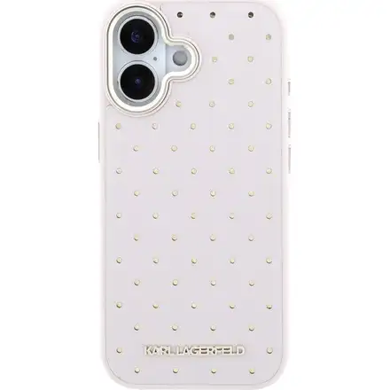Karl Lagerfeld PU Perforated Gold Dots MagSafe kryt iPhone 17 růžový