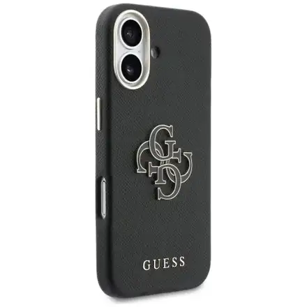 Guess PU Resin Logo kryt iPhone 17 černý