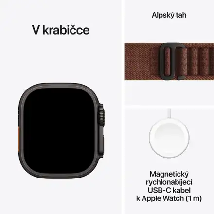 Apple Watch Ultra 4 GPS + Cellular 49mm Black Titanium Case with Burgundy Alpine Loop - S