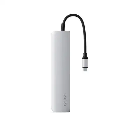 iStores by Epico 6in1 Hliníkový Hub 8K s USB-C konektorem - Stříbrná
