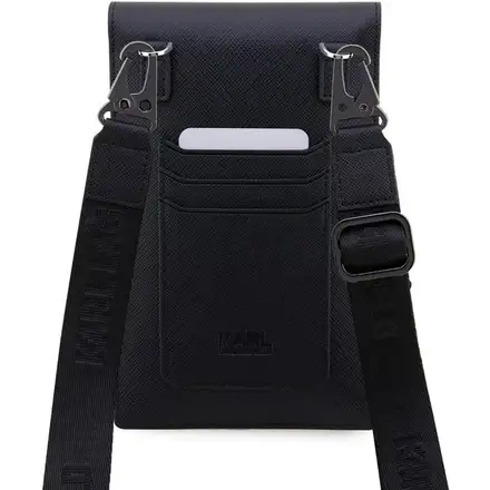 Karl Lagerfeld Saffiano Metal Logo NFT Brašna na Telefon černá