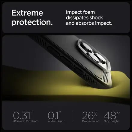 Spigen kryt Rugged Armor MagSafe pro iPhone 16 Pro - Matte Black