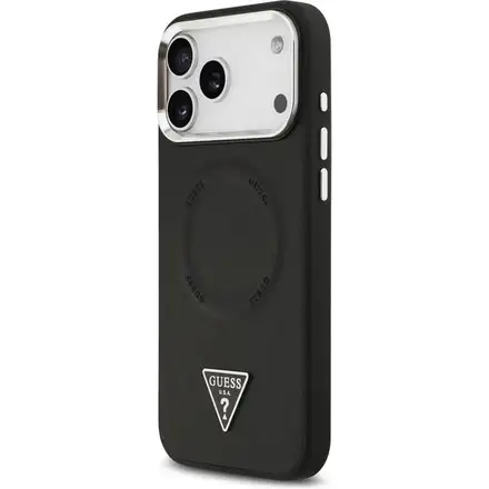 Guess PU Leather Triangle Logo MagSafe kryt iPhone 17 Pro černý