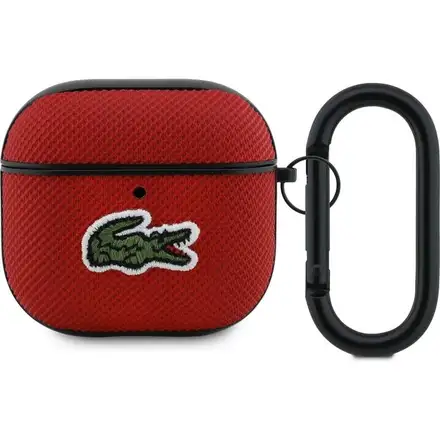 Lacoste Petit Pique Croc Logo Patch Pouzdro pro AirPods 4 červené