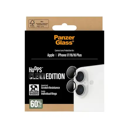 PanzerGlass ochranné sklo Hoops pro iPhone 17/16/16 Plus - Clear