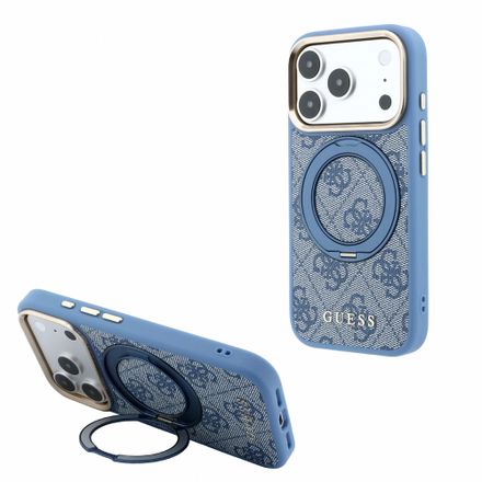Guess PU 4G Ring Stand MagSafe kryt iPhone 18 Pro Max růžový