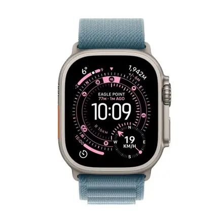 Apple Watch Ultra 3 GPS + Cellular 49mm Přírodní titan se světle modrým alpským tahem - Střední