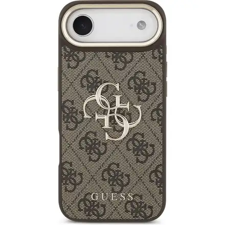 Guess PU Leather 4G Metal Logo Gold Frame kryt iPhone Air hnědý