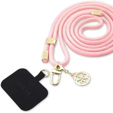Guess Crossbody Popruh Cord 4G Charm růžový