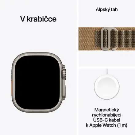 Apple Watch Ultra 4 GPS + Cellular 49mm Natural Titanium Case with Desert Alpine Loop - L