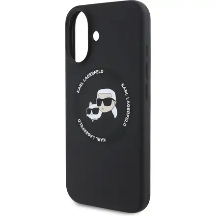 Karl Lagerfeld Liquid Silicone K&CH Heads MagSafe kryt iPhone 16 černý