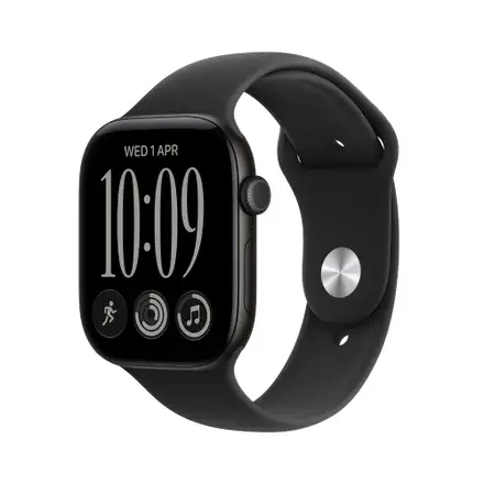Apple Watch Series 12 GPS + Cellular 42mm Black Aluminium Case with Black Sport Band - S/M