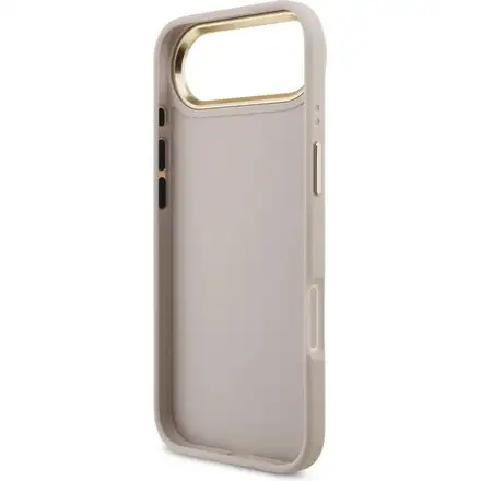 Guess PU Leather 4G Metal Logo Gold Frame kryt iPhone Air růžový