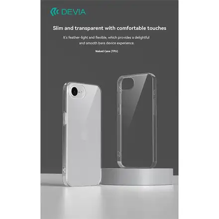 Devia kryt Naked TPU Case pro iPhone 16e/17e-Clear