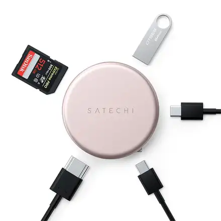Satechi USB-C Hub OntheGo 5-in-1 Multiport Adapter - Blush