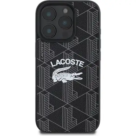 Lacoste Blend Monogram MagSafe kryt iPhone 16 Pro černý
