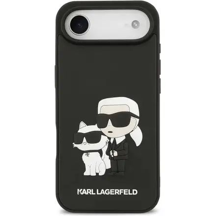 Karl Lagerfeld 3D Rubber Karl and Choupette kryt iPhone Air černý