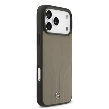 Mercedes Leather The Move MagSafe Zadní Kryt pro iPhone 17 Pro Max béžový
