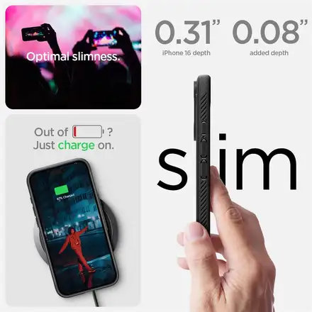 Spigen kryt Rugged Armor MagSafe pro iPhone 16 - Matte Black