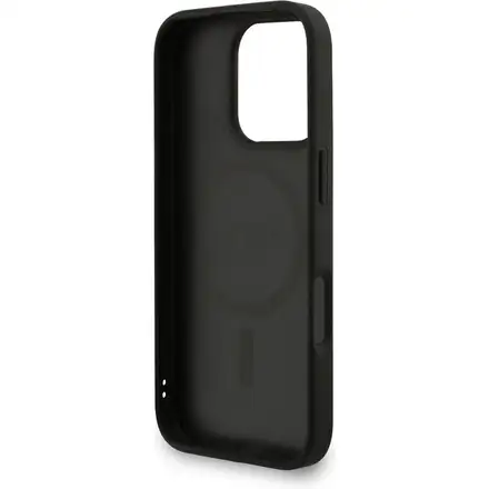 Guess PU Leather 4G Colored Ring Strap MagSafe kryt iPhone 16 Pro Max černý