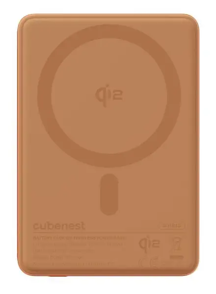 Cubenest Qi2 Magnetic Wireless SlimDual PowerBank 5000 mAh SQ1B3D - oranžová