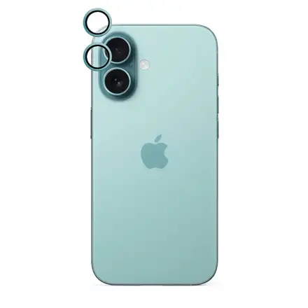 iStores by Epico Aluminium Lens Protector pro Apple iPhone 16 / 16 Plus - modrozelená