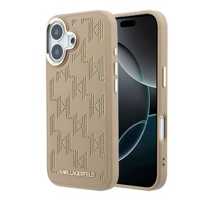 Karl Lagerfeld PU Perforated Monogram MagSafe MagSafe kryt iPhone 17 hnědý