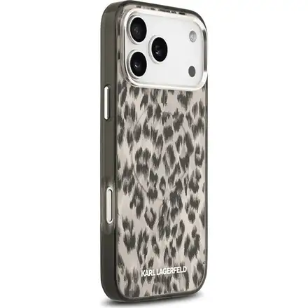 Karl Lagerfeld IML Leopard MagSafe kryt iPhone 17 Pro hnědý