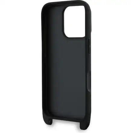 Karl Lagerfeld Saffiano Crossbody Popruh Metal Karl and Choupette kryt iPhone 16 Pro černý
