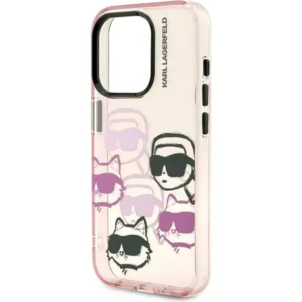 Karl Lagerfeld IML Multi K&CH Heads kryt iPhone 15 Pro Max růžový