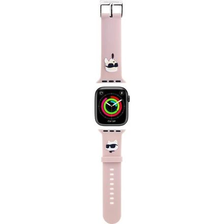 Karl Lagerfeld Karl and Choupette Head NFT Řemínek pro Apple Watch 42/44/45/46/49 růžový