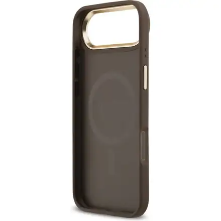 Guess PU Leather 4G Gold Frame MagSafe kryt iPhone Air hnědý