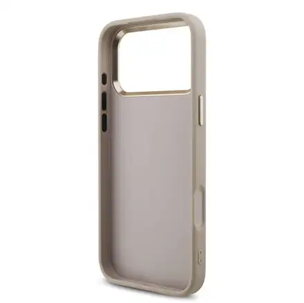 Guess PU Leather 4G Metal Logo Gold Frame kryt iPhone 18 Pro Max růžový