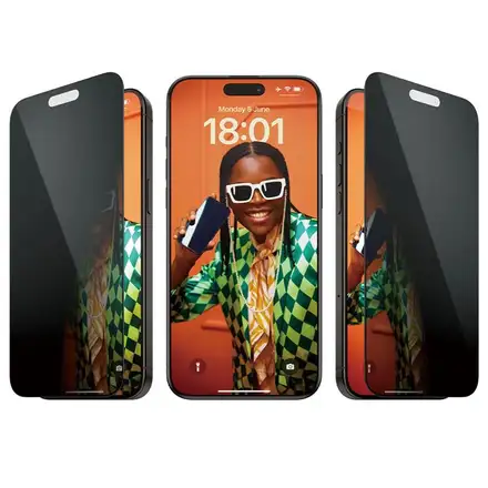 PanzerGlass ochranné sklo UWF Privacy pro iPhone 15 Pro Max - Black Frame