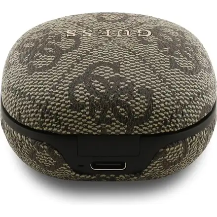 Guess PU 4G Metal Logo ENC TWS Bezdrátová Sluchátka hnědá