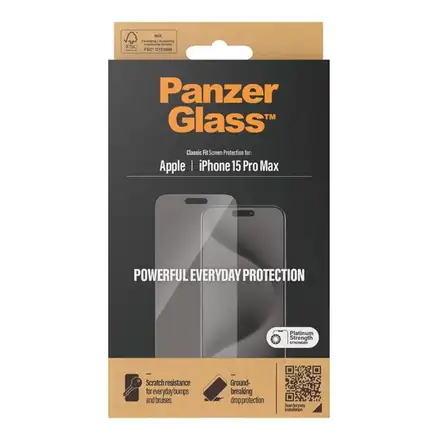 PanzerGlass ochranné sklo Classic Fit pro iPhone 15 Pro Max-Clear