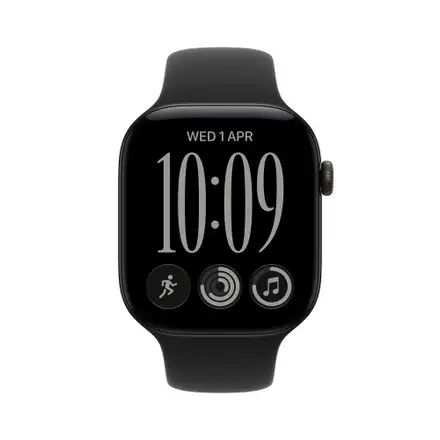 Apple Watch Series 12 GPS 42mm Black Aluminium Case with Black Sport Band - M/L