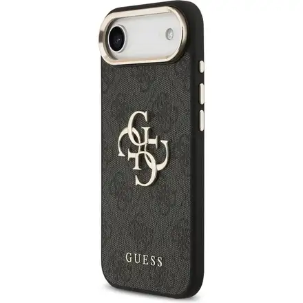 Guess PU Leather 4G Metal Logo Gold Frame kryt iPhone Air černý