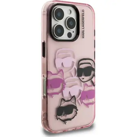 Karl Lagerfeld IML Multi K&CH Heads kryt iPhone 16 Pro Max růžový