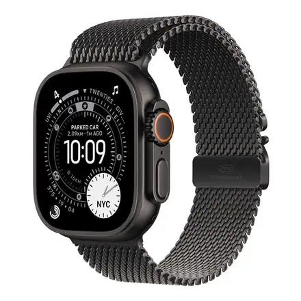Apple Watch 49mm Black Titanium Milanese Loop - Medium