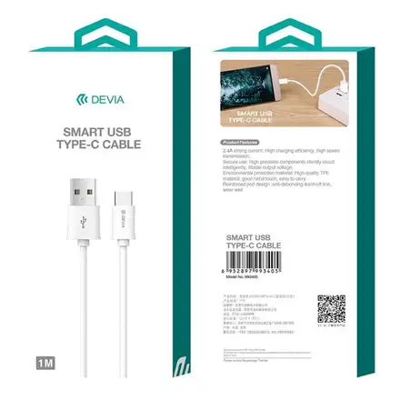 Devia kabel USB-A to USB-C Smart Series Cable 1m - White