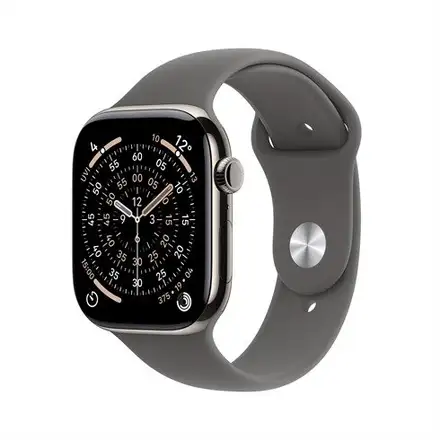 Apple Watch Series 11 GPS + Cellular 42mm Přírodní titan se skálově šedým sportovním řemínkem - M/L