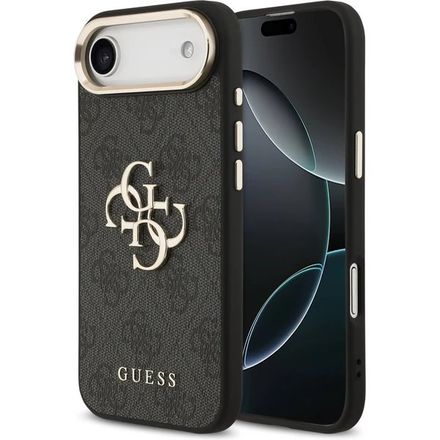 Guess PU Leather 4G Metal Logo Gold Frame kryt iPhone Air černý