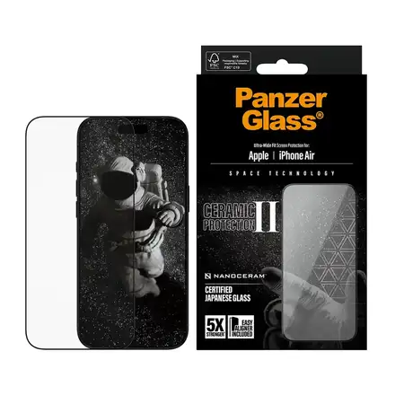 PanzerGlass ochranné sklo UWF Ceramic II pro iPhone Air-Black Frame