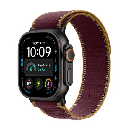 Apple Watch Ultra 4 GPS + Cellular 49mm Black Titanium Case with Burgundy Trail Loop - S/M