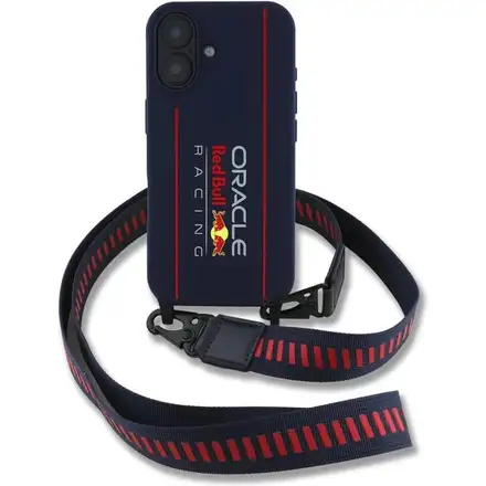Red Bull Silicone Vertical Logo MagSafe Zadní Kryt + Crossbody popruh pro iPhone 16 modrý