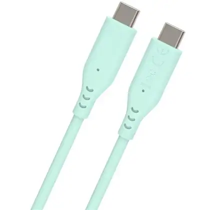 PremiumCord Silikonový kabel USB-C 60W 480Mbps tyrkysový extra měkký a robustní kabel délky 1,5m