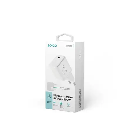 Epico UltraBoost Micro AVS GaN 100W dynamický síťový adaptér EA100b - bílá