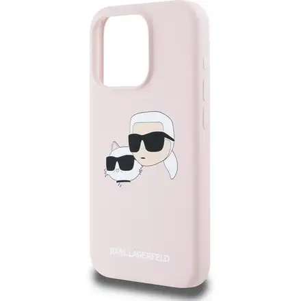 Karl Lagerfeld Liquid Silicone Double Heads MagSafe kryt iPhone 15 Pro Max růžový